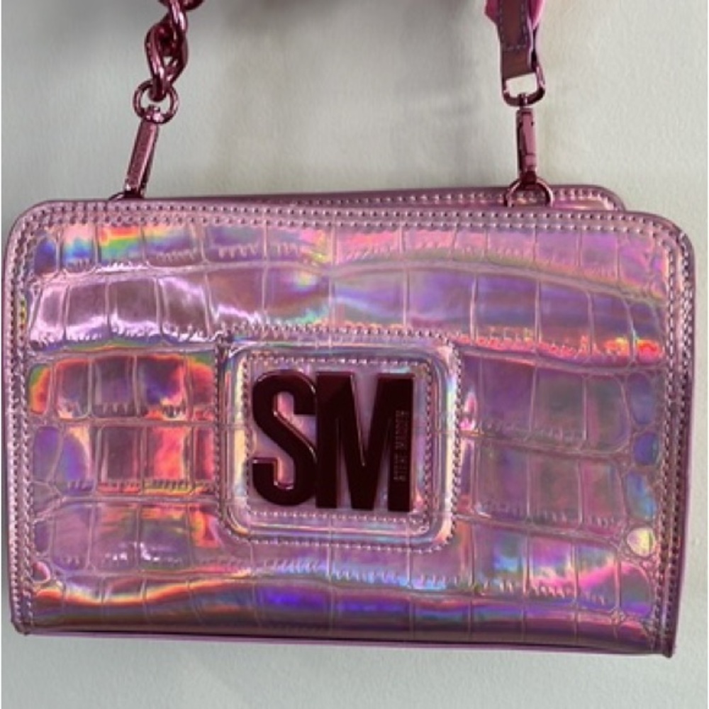 Steve madden BLIMA Pink NWOT iridescent PURSE w/ coin pouch